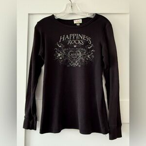 Peace Love Mom Black Long Sleeve Graphic Thermal/Waffle Long Sleeve Top in L